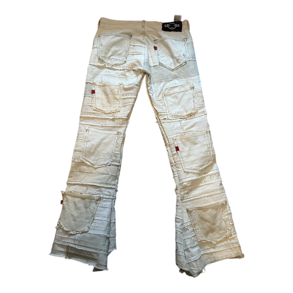 WHITE SCUMWRAP JEANS