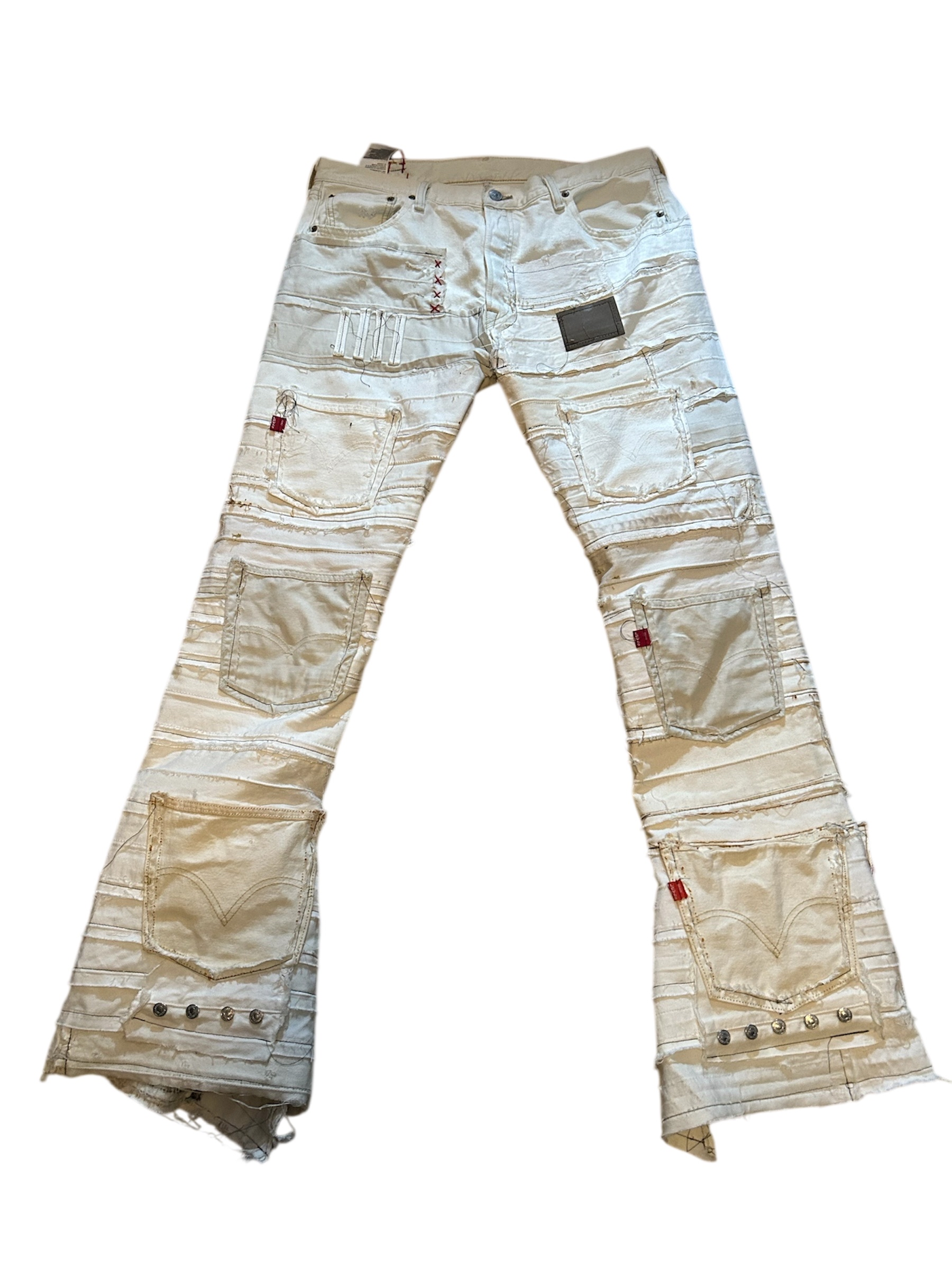 WHITE SCUMWRAP JEANS