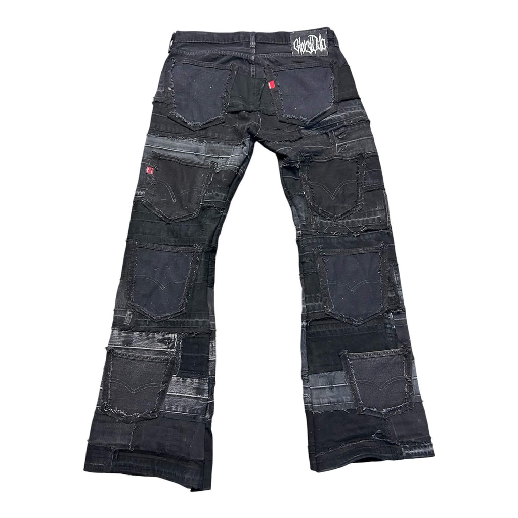 BLACK SCUMWRAP JEANS